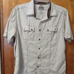 Attitude gold mens nwot buttom up short sleeve shirt